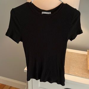 Michael Stars black ribbed cotton/modal black top